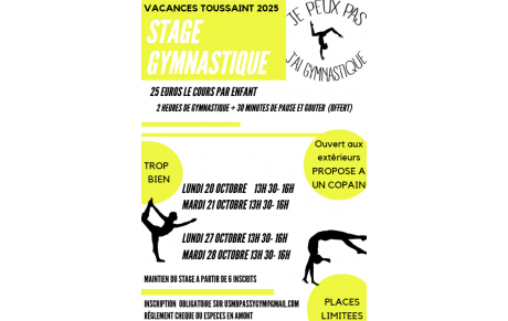 Stage vacances Toussaint 2025